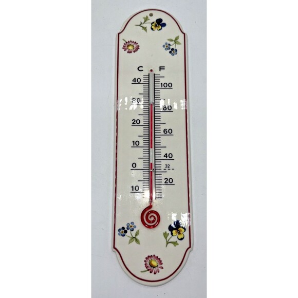 VILLEROY & BOCH "Petite Fleur" VITRO Ceramic Thermometer 9 3/4” Luxembourg - Picture 1 of 12